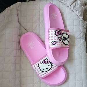 Hello Kitty Pink Polka Dot Adults Slippers